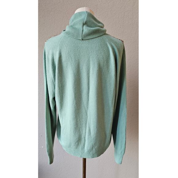 VTG Designers Original Embroidered Mink Shoulders Sweater Women Med UNIQUE‎ OOAK - Picture 2 of 7